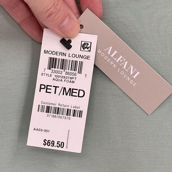 Alfani Modern Lounge Soft Balloon Sleeve Hoodie Sweatshirt Medium Petite Green - Picture 8 of 10